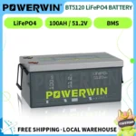 POWERWIN BT5120 LiFePO4 Built-in BMS Deep Cycles Solar Rechargeable Durable 51.2V 100Ah 5120Wh Solar Generator
