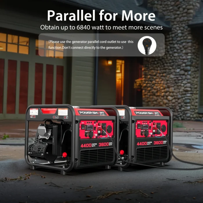 PowerSmart 4400W Portable Generator with Inverter Technology, RV Ready 30A Outlet, Gas Powered, Lightweight & Quiet for Home Use - Image 6
