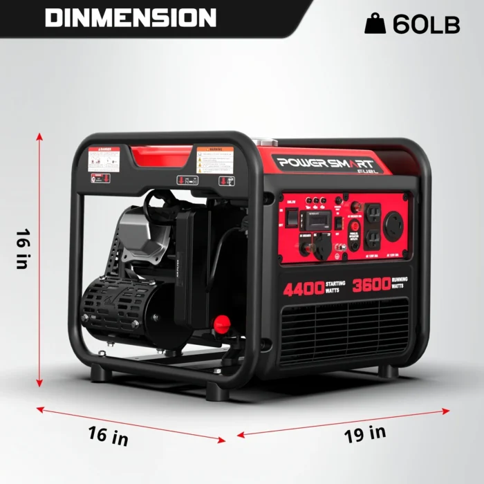 PowerSmart 4400W Portable Generator with Inverter Technology, RV Ready 30A Outlet, Gas Powered, Lightweight & Quiet for Home Use - Image 2
