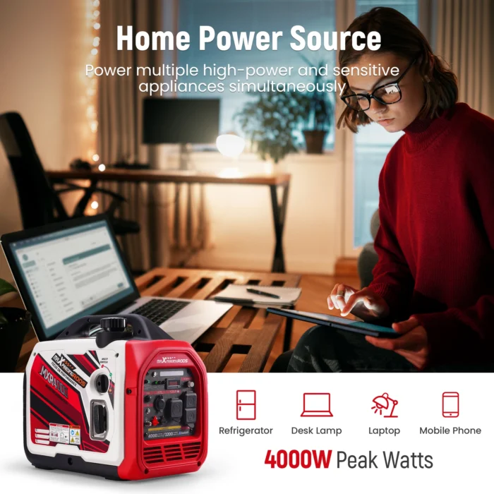 4000 Watt Camping Generator Portable Inverter Gas with 4-stroke 145cc OHV Engine Portable Power Generator - Image 3