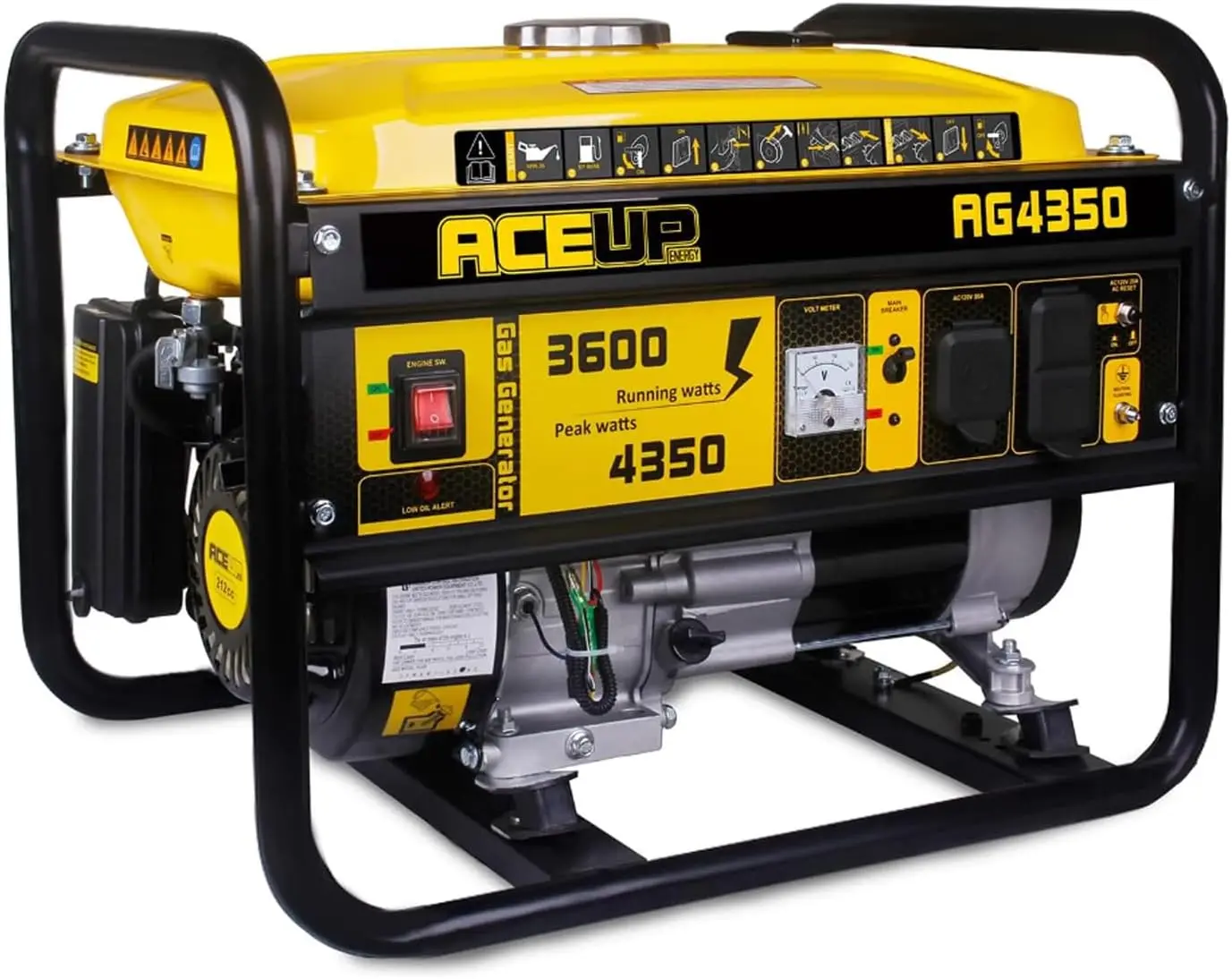kf-S2d89b84e106a4142a9d9a8f852db61e2B Aceup Energy Portable Generator 4350 Watt Gas Powered Equipment for Home Use, 30A Outlet, CARB Compliant - Image 1