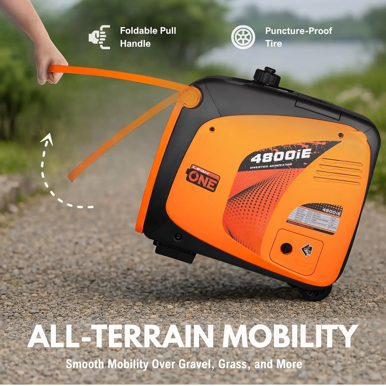 kf-Sbb5da45aa94e4e39a8262a15f89672786 4800W Portable Inverter Generator with Dual Start Mode – Quiet,Fuel-Efficient,and Compact for Home,RV,and Outdoor Use (LF4800iE) - Image 1