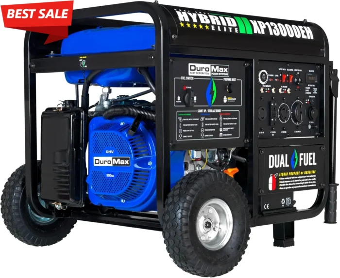 High-quality13,000-Watt Dual Fuel Portable Generator - Gas & Propane, Electric Start, Whole Home Backup Power, Transfer Switch - Image 1
