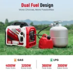 4KW Portable Dual Fuel Generator Inverter LPG/Gas Bluetooth E-Start 58dB Portable Power Generator - Image 3