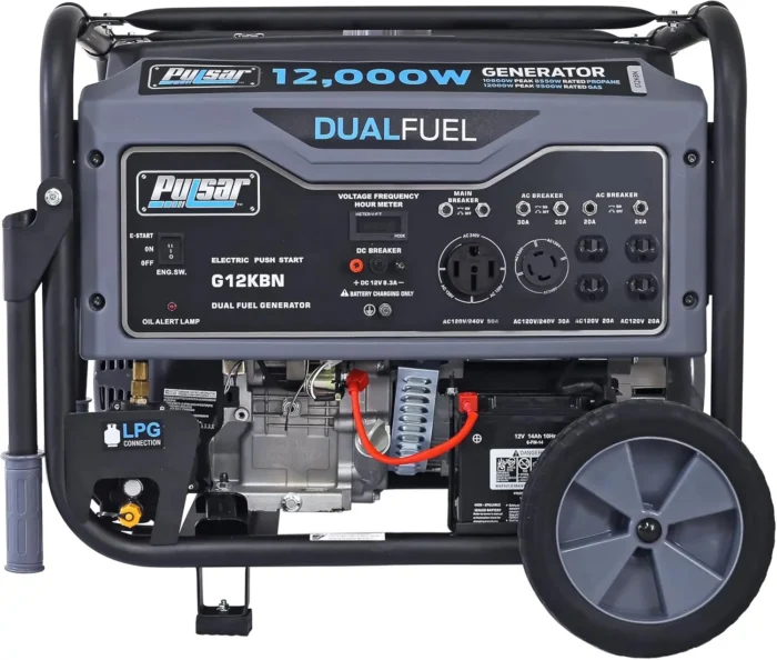 G12KBN Heavy Duty Portable Dual Fuel Generator -9500 Rated Watts&12000 Peak Watts - Gas & LPG - Electric Start - Transfer Switch - Image 2